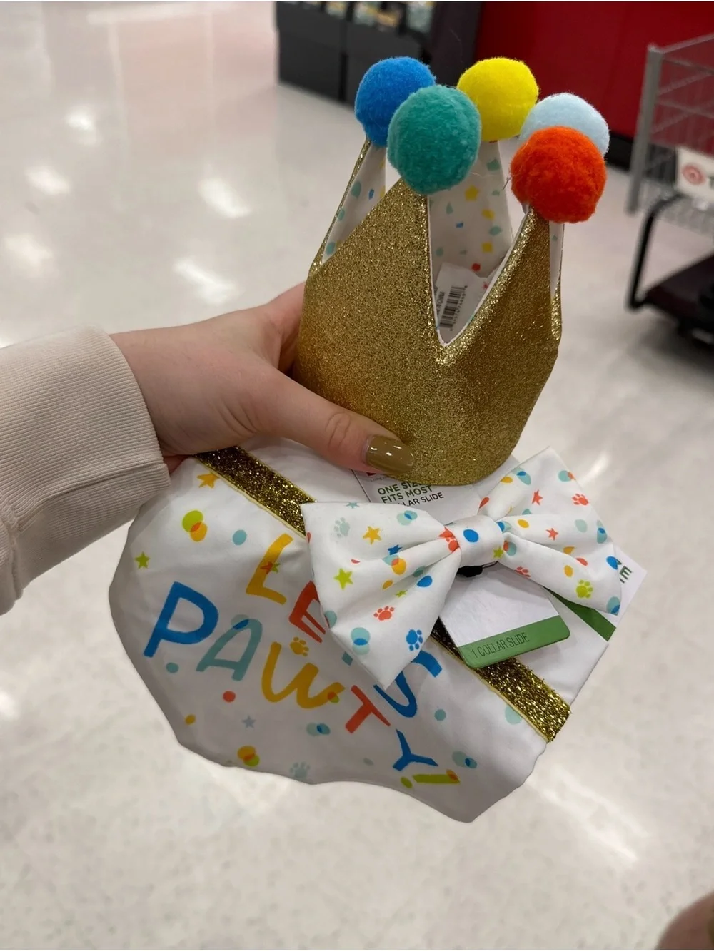 SET‼️Target Gold Glitter Birthday Crown Hat, Bandana, and bow tie